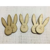 Natúr fa - Nyúl fej 8cm 5db/csomag – húsvéti dekorációhoz