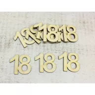 Natúr fa - Évfordulós számok 18-as 10db/csomag – festéshez, dekorációhoz