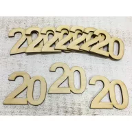 Natúr fa - Évfordulós számok 20-as 10db/csomag – festéshez, dekorációhoz