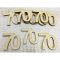 Natúr fa - Évfordulós számok 70-es 10db/csomag – festéshez, dekorációhoz