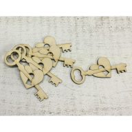 Natúr fa - Kulcs a szívemhez 5db/csomag – valentin napi dekorációhoz