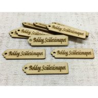 Natúr fa - "Boldog Születésnapot"  hosszú scrapbook tábla 10db/csomag – kreatív dekorációhoz