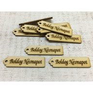 Natúr fa - "Boldog Névnapot"  hosszú scrapbook tábla 10db/csomag – kreatív dekorációhoz