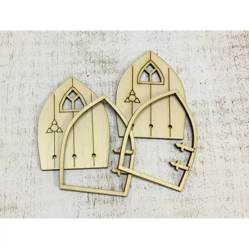 Natúr fa - Tündérajtó kicsi "Tara" 2db/csomag – kerti és otthoni dekorációhoz