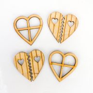 Natúr fa - Tündérablak szíves, palettával 2szett/csomag – kerti és otthoni dekorációhoz