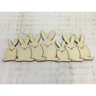 Natúr fa - Nyuszi család 15cm – húsvéti dekorációhoz