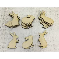 Natúr fa - Nyuszi szett (3 különböző)  12db/csomag – húsvéti dekorációhoz
