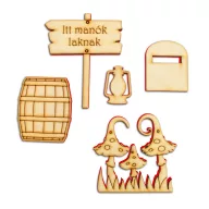 Natúr fa - Manó kellékek 5db/csomag – kerti és otthoni dekorációhoz