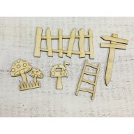 Natúr fa - Manó kerti  kellékek 5db/csomag – kerti és otthoni dekorációhoz