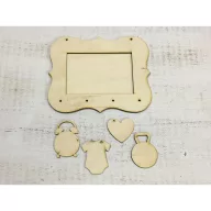 Natúr fa - Baba érkezett fotókeret 15x18cm – kreatív dekorációhoz