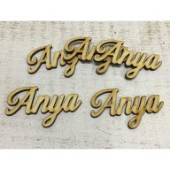 Natúr fa -  "Anya" felirat 6,5cm 5db/csomag – anyák napi dekorációhoz