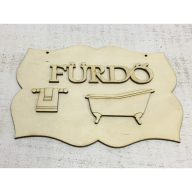 Natúr fa -  Fürdő tábla 19x13,5cm – festéshez, dekorációhoz