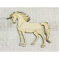 Natúr fa - Unikornis 11,5cm – festéshez, dekorációhoz
