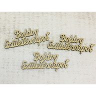 Natúr fa - "Boldog születésnapot" felirat 9,5cm 3db/csomag – kreatív dekorációhoz