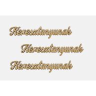 Natúr fa - "Keresztanyunak" felirat  15cm 3db/csomag – anyák napi dekorációhoz