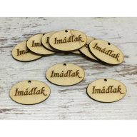 Natúr fa - "Imádlak" ovál táblácska 10db/csomag – valentin napi dekorációhoz