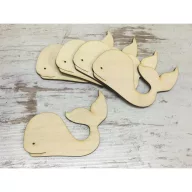 Natúr fa - Bálna 8cm 5db/csomag – festéshez, dekorációhoz