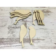 Natúr fa - Madár pár 8cm 5-5db/csomag – festéshez, dekorációhoz