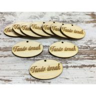 Natúr fa - "Tanár úrnak" ovál tábla 2,5x4cm 10db/csomag – ballagási ajándékokhoz