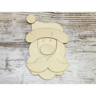 Natúr fa - Kreatív mikulásfej 25cm – karácsonyi dekorációhoz