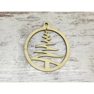 Natúr fa - Kerek dísz fenyő 9cm – koszorúhoz, asztaldíszhez