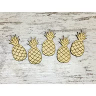 Natúr fa - Ananász 6cm 5db/csomag – nyári dekorációhoz