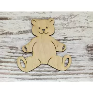 Natúr fa - Mosolygós maci 10cm – festéshez, dekorációhoz