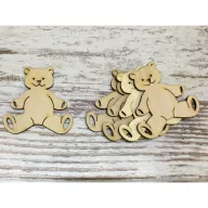 Natúr fa - Mosolygós maci 7cm 5db/csomag – festéshez, dekorációhoz