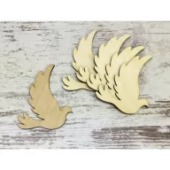 Natúr fa - Béke galamb közepes 9cm 5db/csomag – festéshez, dekorációhoz
