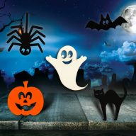 Natúr fa - Halloween szett 5db/csomag – őszi dekorációhoz