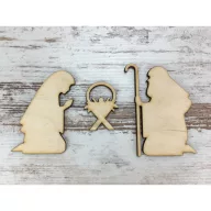 Natúr fa - Jászol szett 3db/csomag – karácsonyi dekorációhoz