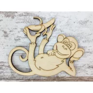 Natúr fa - Majom 10cm – festéshez, dekorációhoz – Lézervágott fa termékek