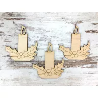 Natúr fa - Gyertya 10cm  3db/csomag – karácsonyi dekorációhoz