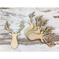 Natúr fa - Szarvas fej vadász 10cm 5db/csomag – koszorúhoz, asztaldíszhez