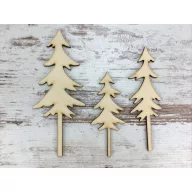 Natúr fa - Hegyvidéki fenyők 3db/csomag – koszorúhoz, asztaldíszhez