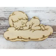 Natúr fa - Alvó baba 10cm – kreatív dekorációhoz – Szezonok, alkalmak