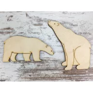 Natúr fa - Jegesmedvék 10cm 2db/csomag – karácsonyi dekorációhoz