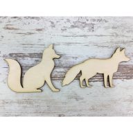 Natúr fa - Róka 10cm 2db/csomag – őszi dekorációhoz