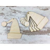 Natúr fa - Manó sapka 10cm 5db/csomag – karácsonyi dekorációhoz