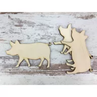 Natúr fa - Malac 10cm 3db/csomag – karácsonyi dekorációhoz