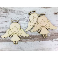 Natúr fa - Angyal kislány 9cm 3db/csomag – karácsonyi dekorációhoz, koszorúhoz