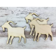 Natúr fa - Kecske 7,5cm 3db/csomag – festéshez, dekorációhoz
