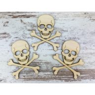 Natúr fa - Koponya csonttal 3db/csomag – őszi dekorációhoz