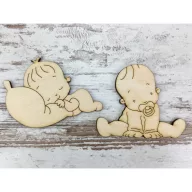 Natúr fa - Gyerek pár 7cm 2db/csomag – kreatív dekorációhoz