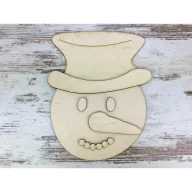 Natúr fa - Kreatív hóember fej 20cm – karácsonyi dekorációhoz