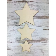 Natúr fa - Felfűzhető csillagok 20-15-10cm 3db/csomag – karácsonyi dekorációhoz