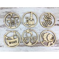 Natúr fa - Boros motívum szett 8cm 6db/csomag – őszi dekorációhoz