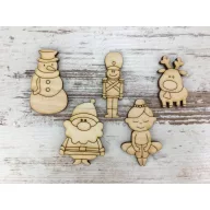 Natúr fa - Karácsonyi figurák 5cm 5db/csomag – karácsonyi dekorációhoz