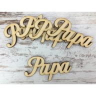 Natúr fa - "Papa" felirat 6,5cm 5db/csomag – festéshez, dekorációhoz