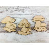 Natúr fa - Gomba szett 6cm 3db/csomag – őszi dekorációhoz